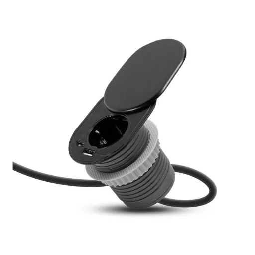 Rejtett, beépíthető konnektor + USB + Type-C - "Slide it" technológiával