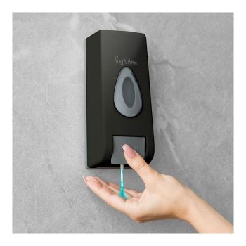   Szappanadagoló - kézzel működtethető - 350 ml - fali - fekete