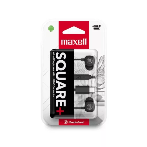 Maxell square+ fülhallgató - Type-c - 120 cm - fekete