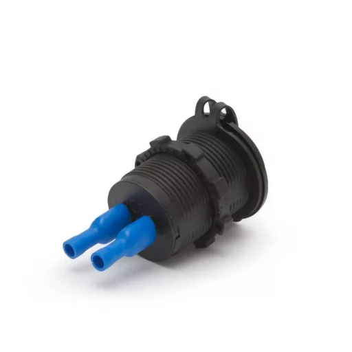 Szivargyújtó helyére beépíthető USB aljzat, zöld LED - csavaros 2 x USB - 5V - 2,1A