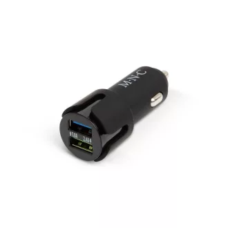  Autós szivargyújtó adapter - 2 x USB aljzattal - 2,4 A - Fekete