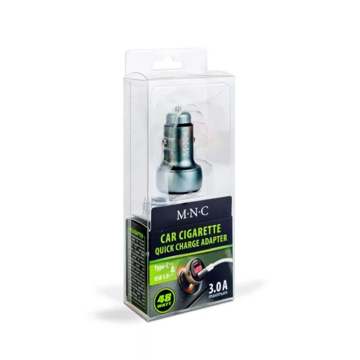 Autós szivargyújtó adapter Type-C PD USB aljzattal 48W