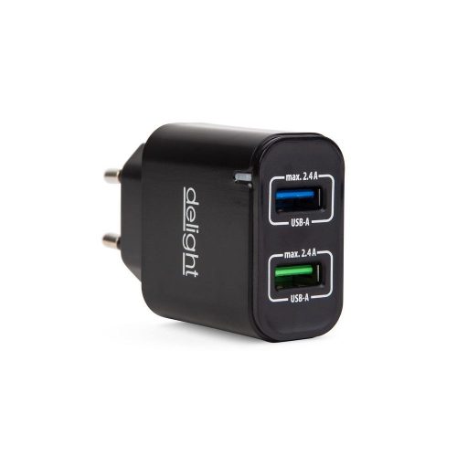 USB Hálózati adapter 2xUSB fekete