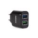 USB Hálózati adapter 2xUSB fekete