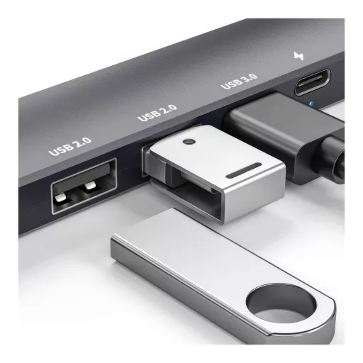 Multifunkciós USB Hub - HDMI + Type-C 3.0 100 W - fekete