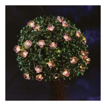 Szolár fényfüzér - virág - 2,4 m - 25 melegfehér LED