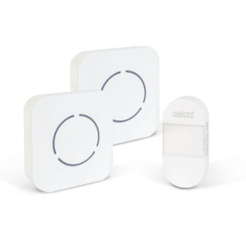   Digitális elem és vezeték nélküli csengő - Kinetic - 2 beltéri - fehér - kék LED