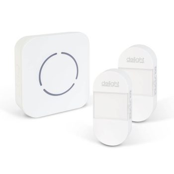   Digitális elem- és vezeték nélküli csengő-Kinetic-220-240V AC aljzat-fehér-kék LED