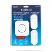 Digitális elem- és vezeték nélküli csengő-Kinetic-220-240V AC aljzat-fehér-kék LED