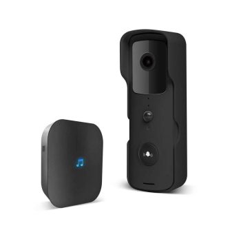   Smart Wi-Fi-s videó kaputelefon szett - akkumulátoros - MicroSD, FHD, PIR - fekete