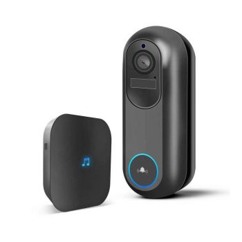   Smart Wi-Fi-s videó kaputelefon - akkumulátoros, 12V - MicroSD, FHD, PIR - fekete