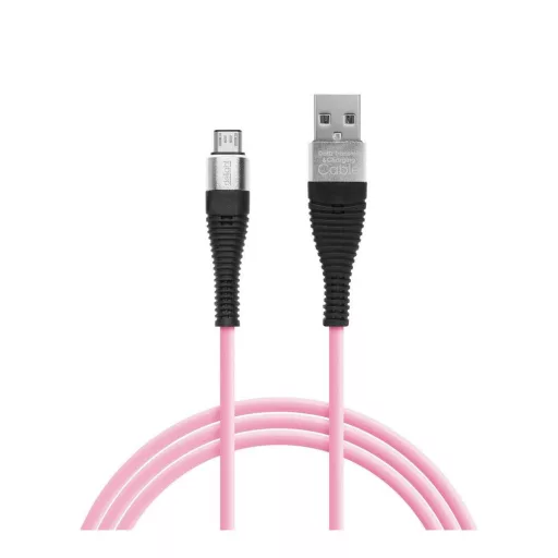 Adatkábel - microUSB  Szilikon bevonat 4 szín - 1 m
