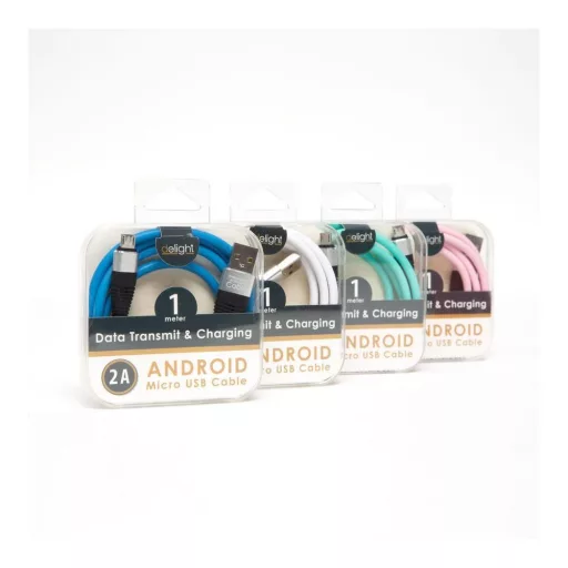 Adatkábel - microUSB  Szilikon bevonat 4 szín - 1 m