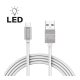 Adatkábel - USB Type-C LED fénnyel fehér - 1 m