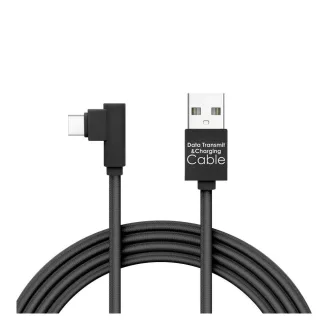   Adatkábel - USB Type-C Gamer 90°-os kialakítás fekete - 2 m - 2 A