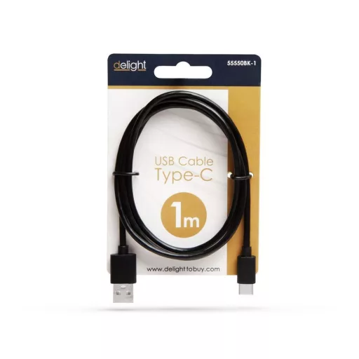 Adatkábel - USB Type-C - fekete - 1 m