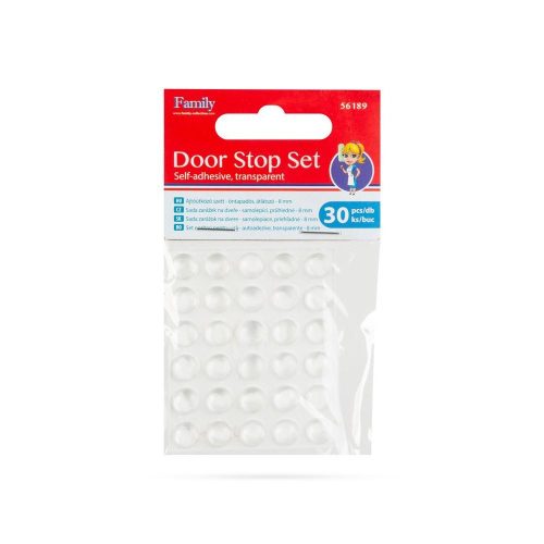 Ajtóütköző szett - öntapadós, átlátszó - 8 mm - 30 db / csomag