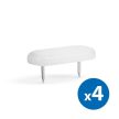 Műanyag bútor csúszótalp - szeggel, fehér - 43 x 18 mm - 4 db / csomag