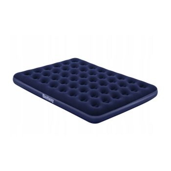   Felfújható matrac - kétszemélyes, velúr - kék - 203 x 152 x 22 cm