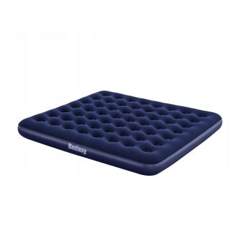   Felfújható matrac - kétszemélyes, velúr - kék - 203 x 183 x 22 cm