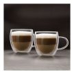Duplafalú cappuccino üveg csésze - 250 ml - 2 db / doboz