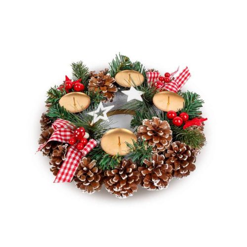 Adventi dekoráció - gyertyatartóval - 30 cm