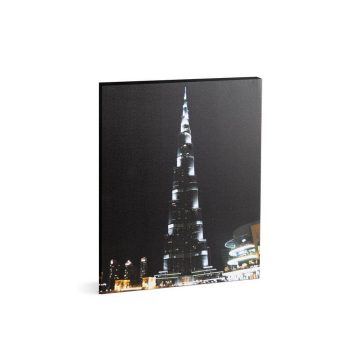   LED-es fali hangulatkép - "Burj Khalifa" -  2 x AA, 38 x 48 cm