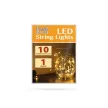 LED fényfüzér - 10 db melegfehér LED - 2 x AA