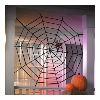   Plüss pókháló - halloween-i dekoráció - 200 cm - fekete