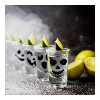   Halloween-i fólia matrica szett - fekete tök arcok - 16 db / csomag