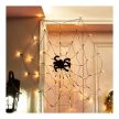 Pókháló fényfüggöny pókkal - melegfehér 60 db LED - USB-s