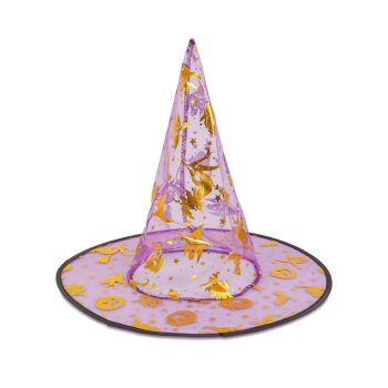   Halloween-i boszorkány kalap - 4 szín, poliészter - 38 x 34 cm