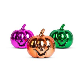  Halloween-i tök dekoráció - fényes - 6 cm - 3 szín / csomag