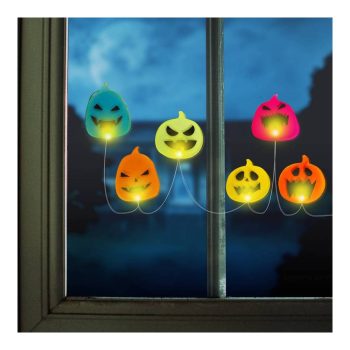 Halloween-i LED ablakdekor - gél - tök - 85 cm