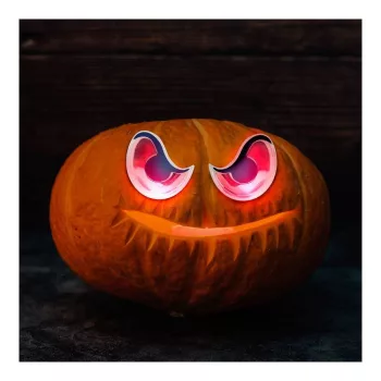 Halloween-i ijesztő szempár - piros LED-es - elemes