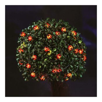   Szolár LED fényfüzér - katicabogár - 2,4 m - 25 LED - melegfehér