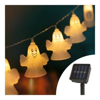   LED szolár fényfüzér - szellem - 10 LED - 1,1 méter - melegfehér