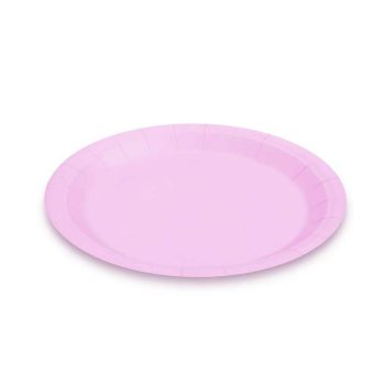 Papírtányér szett - rózsaszín - 23 cm - 12 db / csomag