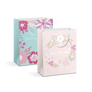   Ajándéktasak - papír - 178 x 102 x 228 mm - 2 féle / csomag - 12 db / csomag