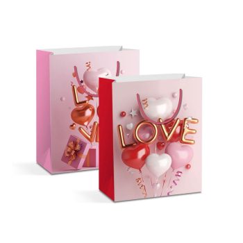   Ajándéktasak - papír - 265 x 127 x 330 mm - 2 féle / csomag - 12 db / csomag