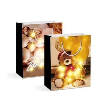   Ajándéktasak - 10 LED, papír - 265 x 127 x 330 mm - 2 féle / csomag