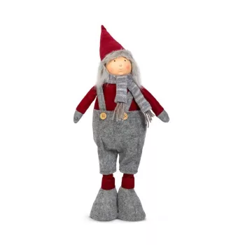   Karácsonyi textil manó figura - teleszkópos lábbal - 40 - 60 cm