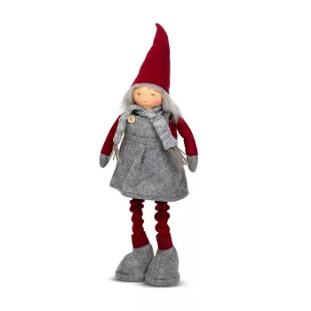   Karácsonyi textil manó figura - teleszkópos lábbal - 40 - 60 cm