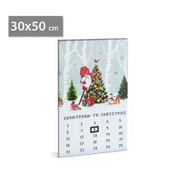   LED-es fali kép - kalendárium - 3 melegfehér LED - 30 x 50 cm