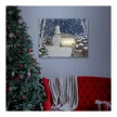 LED-es fali hangulatkép - téli táj -  2 x AA, 48 x 38 cm