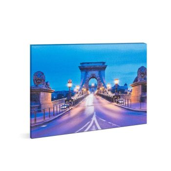   LED-es fali hangulatkép - "Lánchíd" -  2 x AA, 38 x 48 cm