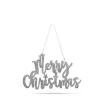 Karácsonyi dekoráció - "Merry Christmas" felirat - 20 x 12 cm - ezüst