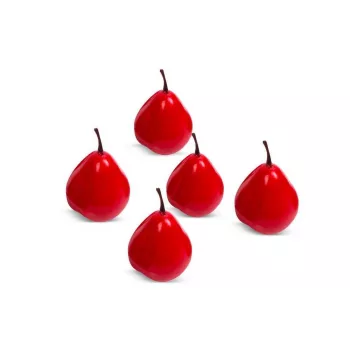   Karácsonyi dekoráció - piros gyümölcs - 6 cm - 5 db / csomag