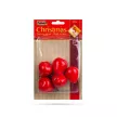 Karácsonyi dekoráció - piros gyümölcs - 6 cm - 5 db / csomag