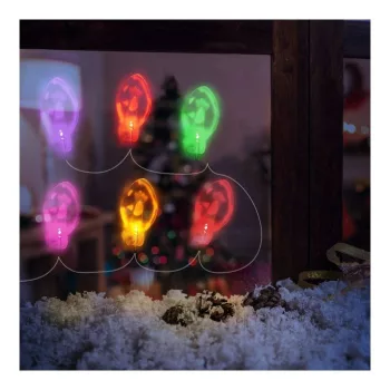   Karácsonyi LED-es fényfüzér - gél ablakmatrica - 6 LED - 2 x AA